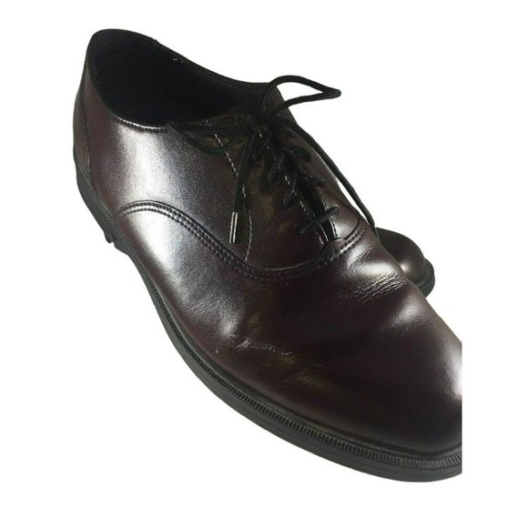 Hush Puppies Mens Oxford Shoes Size 8.5 Extra Wide Burgundy Leather Round Toe - Picture 3 of 12